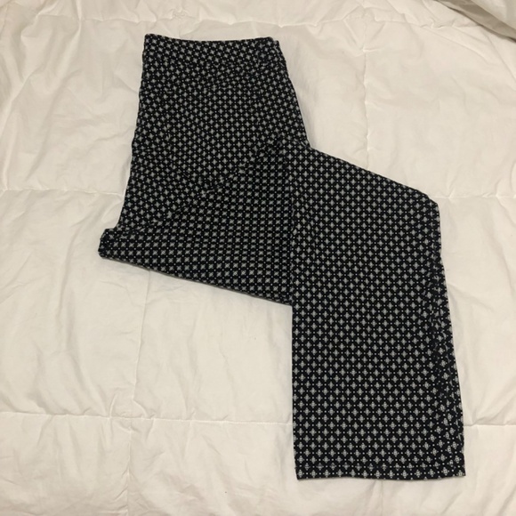 Charter club 14 Lexington straight leg fleur de lis jean black white - Picture 2 of 3